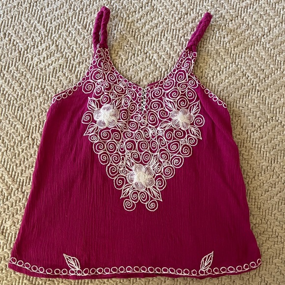 Tops - Boho Embroidered Tank Top Cami